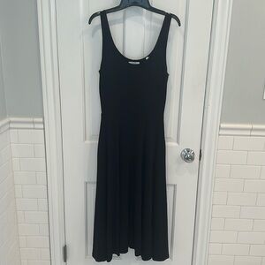 Vince Full Skirt Square Neck Dress Black Medium